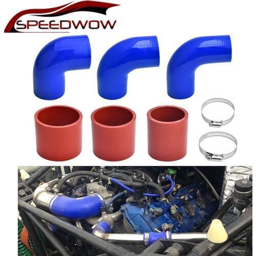 SPEEDWOW 51mm 63mm 76mm 90 Degree Silicone Hose Elbow Rubber Joiner Bend/Straight Head For Intercooler Coolant Hose