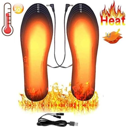USB Heated Shoe Insoles Feet Warm Sock Pad Mat Electrically Heating Insoles Washable Warm Thermal Insoles Unisex