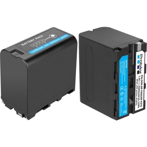 2Pcs LED Power Indicator 7800mAh NP-F960 NP-F970 Battery for SONY F960 F550 F570 F750 F770 MC1500C 190P 198P F950 HD1000C