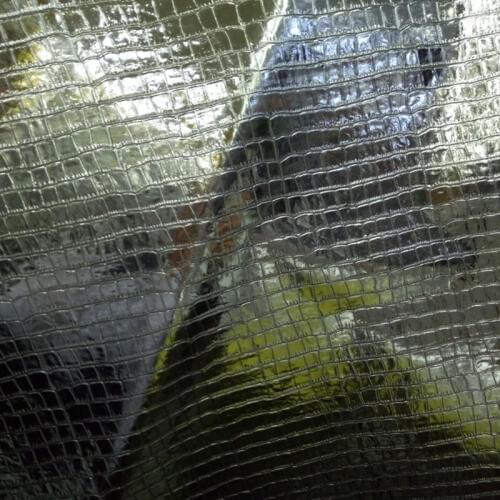 Metallic Gold/Silver Crocodile Pattern Genuine Leather fabric for Belt/Purse/Shoes,Free Shipping