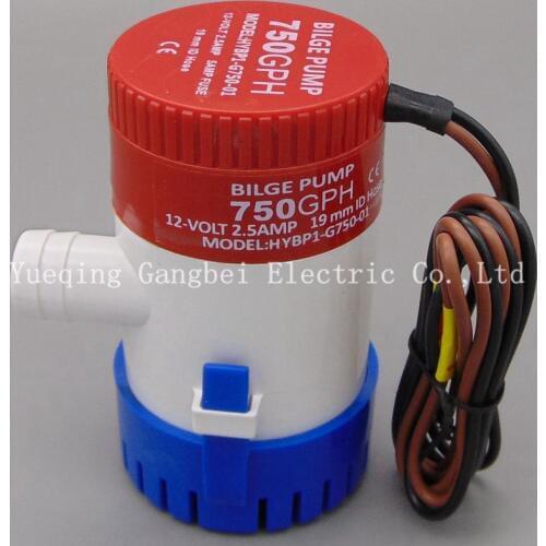 Bilge pump 12v 750gph G750-12 12VDC rule water pump used in boat seaplane motor homes houseboat