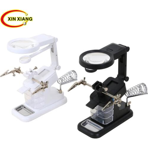 7026 LED 3X 4.5X Table Magnifier LED 25X Magnifying Glass Illuminated Magnifier Soldering Welding SMD Circuit Repair Tool Loupe