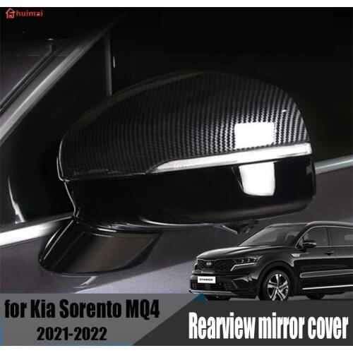 For Kia Sorento MQ4 2021 2022 2PCS ABS Car Side Door Rearview Mirror Protect Frame Cover Trims Car Styling Accessories