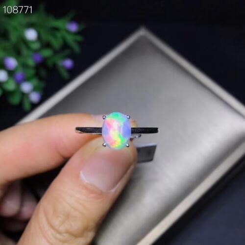 Shop new products, recommended by the owner Natural opal woman rings change fire color mysterious 925 silver adjustable size