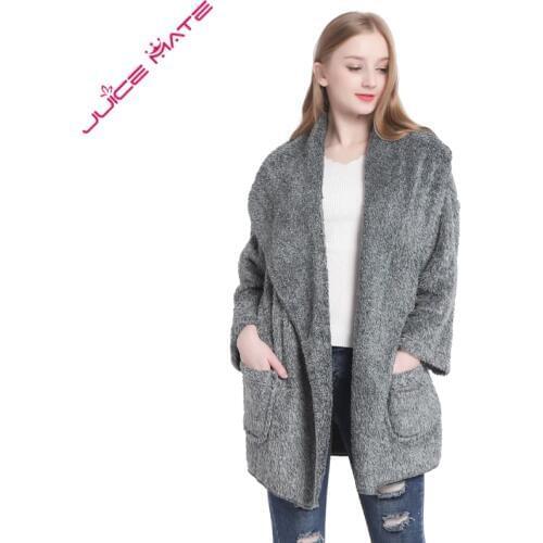 Women Warm Cardigans Teddy Fleece Poncho Capes Plus Size Sweaters Long Sleeve Poncho Shrug Outerwear Kimono Cardigans For Women