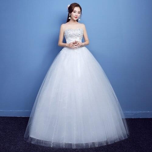 Wedding Dress White V-neck Ball Gown Vintage Wedding Dresses Lace Crystal Plus Size Vestido De Noiva