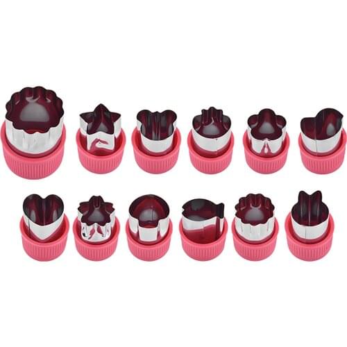 12 Pieces Food Mould Mini Stainless Steel Cake Mold Embossing Die for Biscuit Mousse Jelly Chocolate Fruits