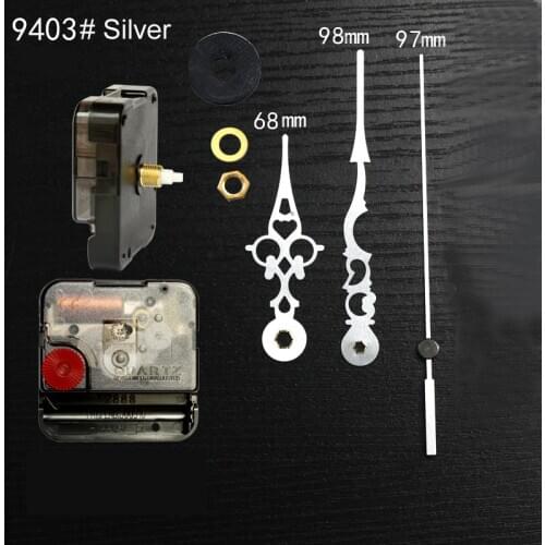 12888 Young Town 6mm Sweep screw axis Quartz Clock Movement with 9403#Silver hands DIY Wall Clock Accessory Kits