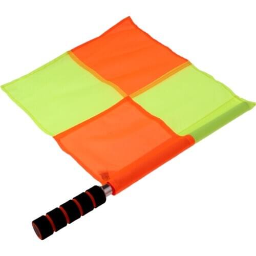 2 Pieces High Visible Sports Soccer Football Linesman Official Checkered Hand Flag Waterproof Bright Color