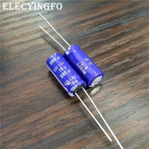 200pcs 680uF 10V680UF NIPPON NCC LXY Series 8x20mm Low Impedance Long Life 10V680uF Aluminum Electrolytic Capacitor
