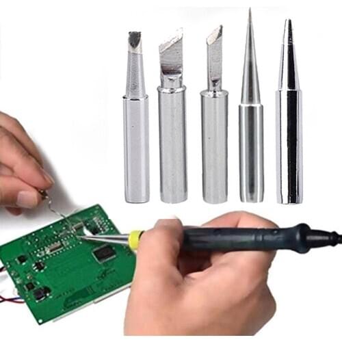 5 PCS Pure Copper 900M Soldering Iron Head Bit Lead-Free Inside Hot Bares Electric Welding Tip Welding Tool Accessories
