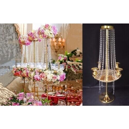 90cm(H) wedding crystal table centerpiece crystal chandelier flower stand Banquet decoration