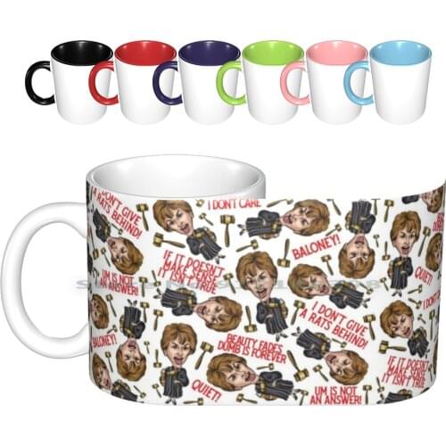 White Judge Judy Print Ceramic Mugs Coffee Cups Milk Tea Mug Judge Judy Judge Judy Judyisms Judyism Reality Tv Pop Culture Pop