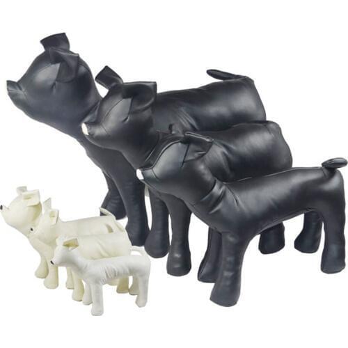 DML-001AB Leather Dog Mannequins Leather Mannequin Black/White 1pc Standing Position Models dogs Pet toy