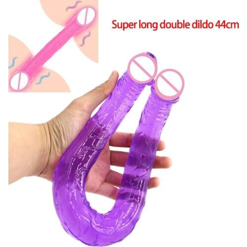 Dual Head Penis Soft Long Double Ended Dildo Jelly Dildos Lesbian Vaginal Anal Plug Flexible Masturbation Sex Toys for Women