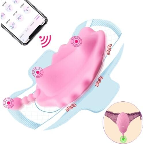 Butterfly Wearable Dildo Vibrator For Women Bluetooth Vibrator Wireless APP Remote Control Vibrating Panties Sex Toys For Couple
