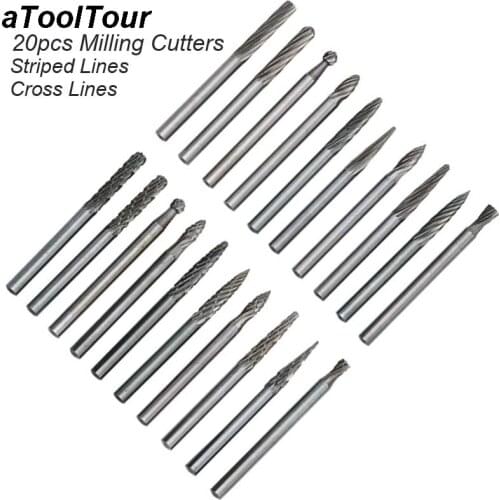 Cutter Metal Drawing Tungsten Carbide Milling Cutter Rotary Tool Burr Double Diamond Cut Rotary Dremel Tools Electric Grinding