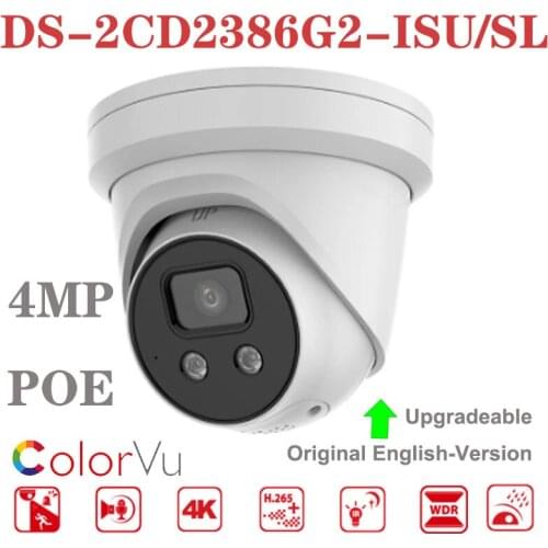 DS-2CD2386G2-ISU/SL 4K AcuSense Strobe Light and Audible Warning Fixed Turret Network Camera Dark Fighter