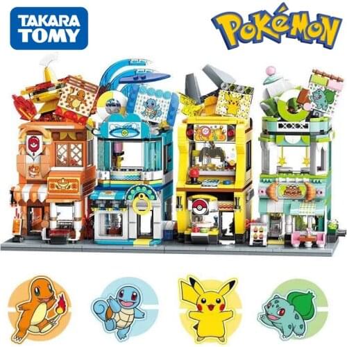 Ideas New Style Anime Pokemon Building Blocks Charizard pikachu Squirtle Bulbasaur Assembly Model Educational Kids Toys For Gift