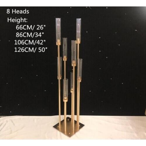 IMUWEN 10PCS Metal Candle Holder Candlestick Flower Vase Wedding Table Centerpiece Candelabra Pillar Stand Road Lead Party Decor