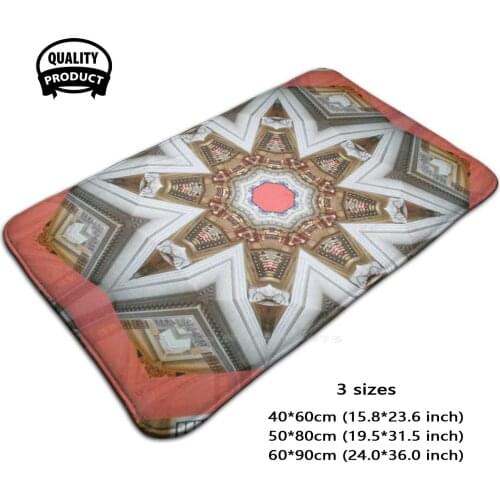 Living Coral Pantone Colour Of The Year 2019 Pattern Decoration With Neoclassical Arc Ture Soft Interesting Room Goods Rug