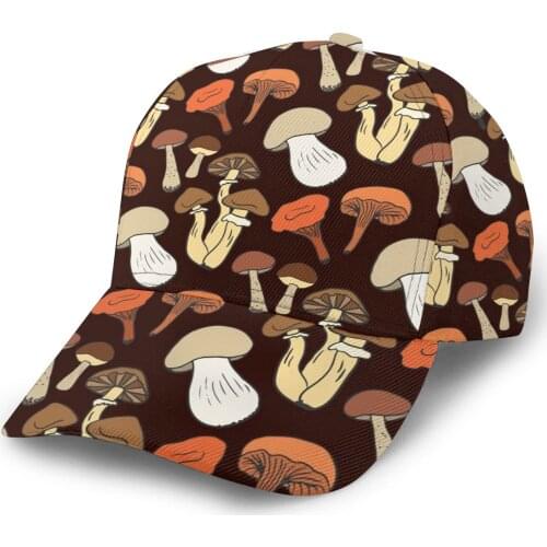 NOISYDESIGNS Summer Autumn Fashion Men Women Baseball Cap Mushrooms Pattern Hat HipHop Adjustable Cool Sunhat Casquette 2021
