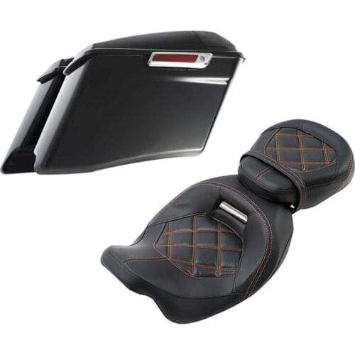 Motorcycle 4" Extended Saddlebag Driver Passenger Seat For Harley Touring Road Glide Road King 2014-2020
