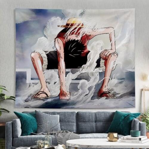 Cartoon Printed Tapestry Luffy Anime Painting Dorm Room Decor Hanging Wall Cloth Tapiz Wall Decor Tapestries