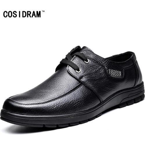 COSIDRAM Soft Bottom PU Leather Men Shoes Fashion Men Casual Shoes New 2018 Spring Autumn Footwear For Male Comfortable BRM-968