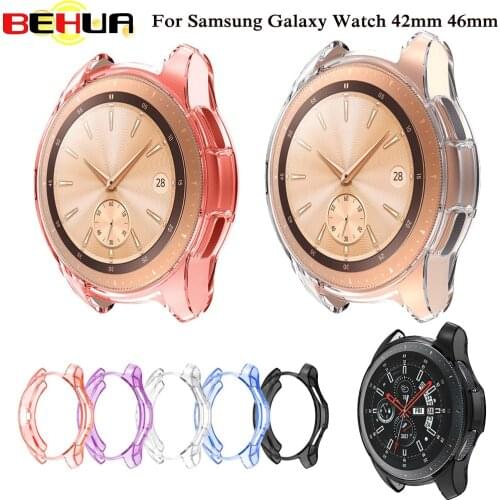 360 Degree TPU soft Protector Case Full Cover For Samsung Galaxy Watch 42MM SM-R810 46MM Gear S3 S2 Protective Shell Frame Cases