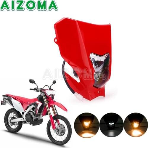 Motorcycle Enduro LED Headlight Headlamp E13 E-mark For Honda CRF450L CRF450XR CRF450 CRF250 R/L/X R Dirt Bike Head Light Cover