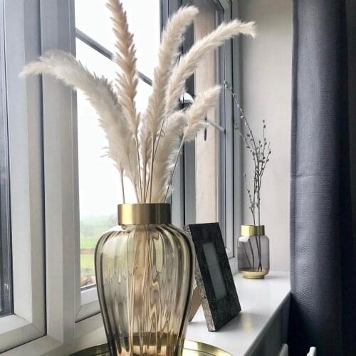15Pcs/Lot Natural Pampas Grass Fluffy Real Large Artificial Dried Flowers Bouquet Wedding Arch Decor Home Decoration Wholesale