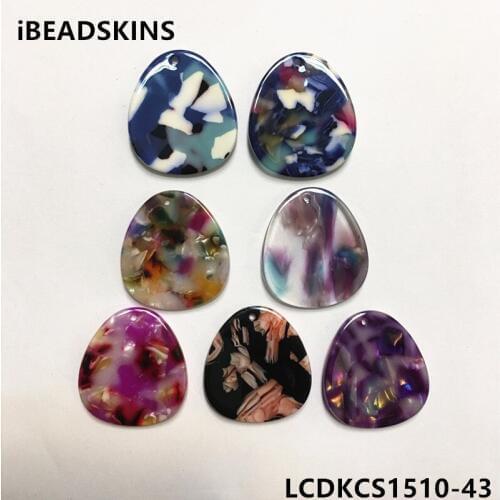 New arrival! 31x28mm 50pcs/lot acetic acid imitate marble texture Curved drops-shape charm for earring/Jewelry DIY(As shown)