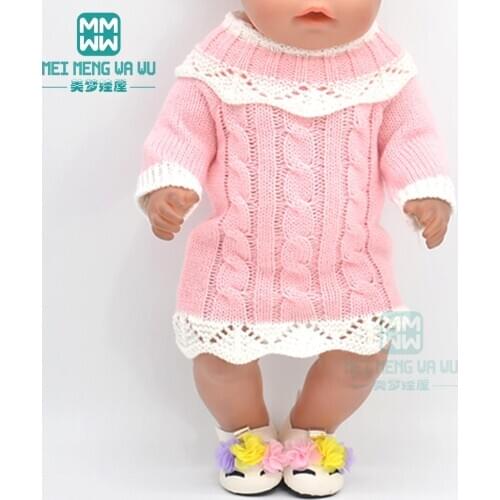 Clothes for doll fit 43cm toy new born doll and American doll fashionable sweater skirt, sweatshirt