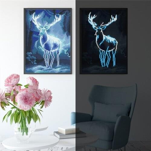 Deer glowing in the dark diamond painting special-shaped diamond embroidery Animals surprise gifts for kits Home Decoration