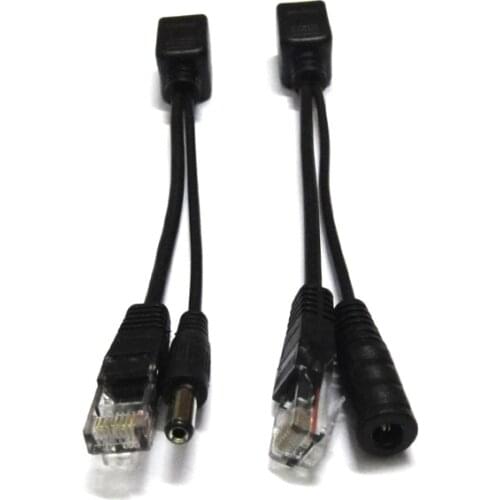 2 pairs Passive 100Mbps Power Over Ethernet POE Adapter Cable RJ45 Poe Splitter Injector Connector Kit