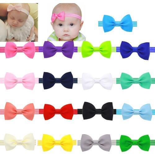 Mini Bowknot Hairband Baby Kids Girls Elastic Headband birthday gift bow headband baby care Lovely Kids Elastic Turban