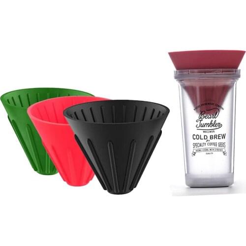 Rainbow Sugar Color V60 Coffee Drip Filter Cup Barista Silica Reversible Foldable Outdoors 1-2 People Coffee Dripper Filter Cup