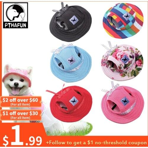 Pets Dog Hat Round Brim Dogs Cap With Ear Holes For Puppy Pet Grooming Dress Up Hat Outdoor Porous Sun Cap Bonnet Visor