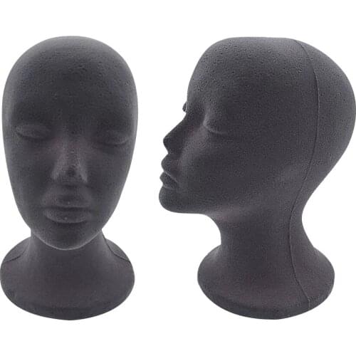 Flocking Foam Head Model Female Mannequin Head Wigs Glasses Cap Necklace Headset Jewelry Organizer Holder Make Up Prop Display