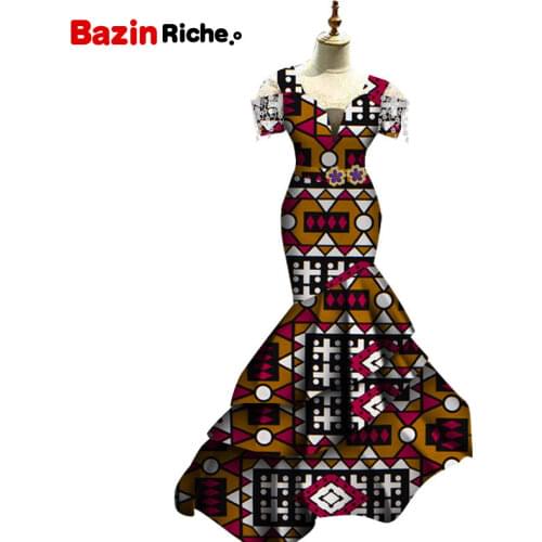 African Wedding Dresses for WomenPlus Size Pleated Clothes for Women Traditional Mermaid Clothing for Bride WY8215