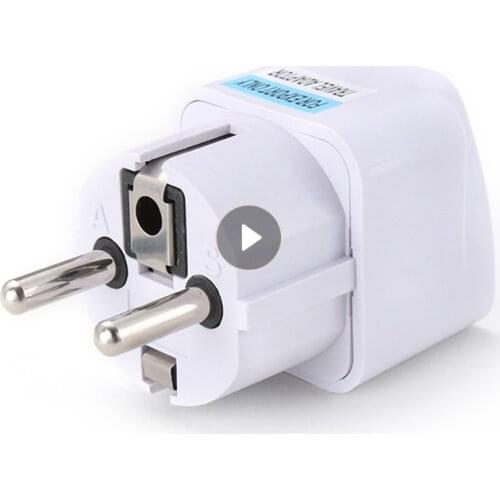 AC 250V 10A 800W 1PC EU Plug EU Power Universal RU ES US Europe Conversion Power Plug Outlet To Travel Adapter Electrical