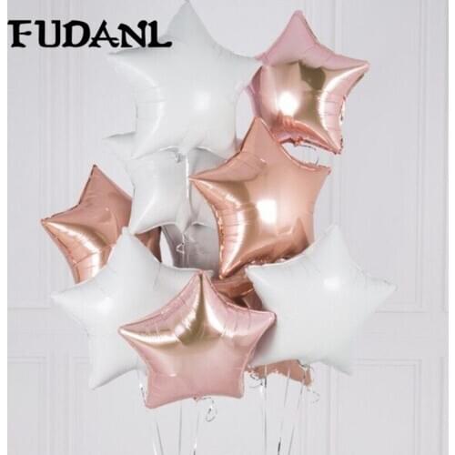 6pcs 18inch Party Decor Pentagram Foil Balloons Birthday Party Balloon Wedding Background Ballon Baby Shower Globos Pure Color