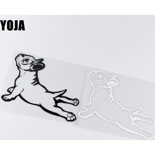 YOJA 17.4X15.1CM Cute Pet Dog Stretched Vinyl Decal Funny Car Sticker ZT4-0104