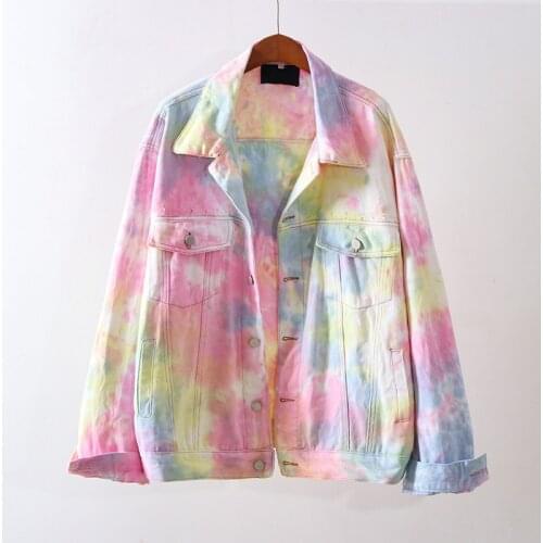 Korean Rainbow Hole Short Outerwear Women Spring And Autumn 2020 New Loose Single-Breasted Streetwear Denim Jacket Coats