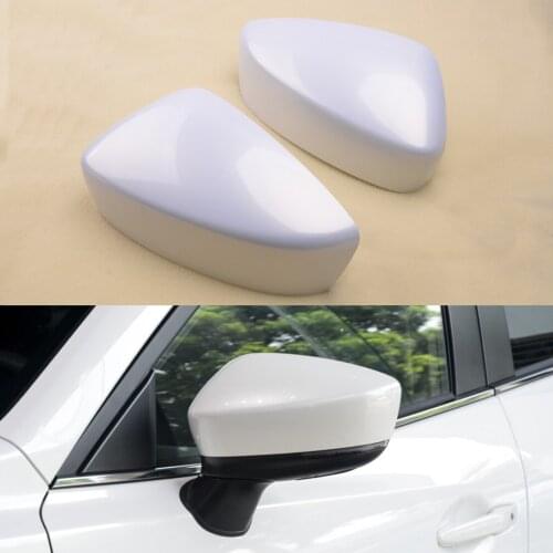 1 Pair ABS White Car Front Side Mirror Cover Cap Styling Fit for Mazda 3 Sport 2017 2018 2019