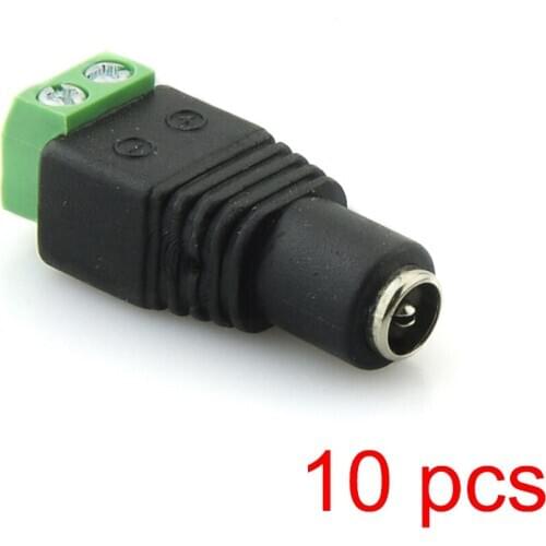 10x DC Female 2.1x5.5mm Power Jack Adapter Plug Cable Connector for CCTV Camera