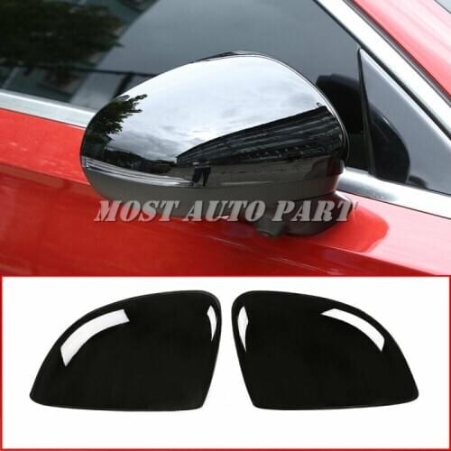 ABS Plastic Carbon Fiber Look Glossy Black Side Rearview Mirror Cover Cap For Mercedes Benz A Class W177 A180 A200 2019 2pcs