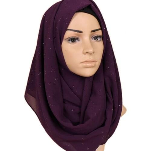 2020 women gold bubble chiffon scarf shawls solid color muslim head band wraps pashmina bandana female foulard ladies hijab