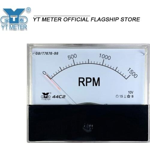44c2 10V input analog tachometer 100RPM 200R / min 1500r speed regulating meter for frequency converter 80 * 100mm pointer voltm